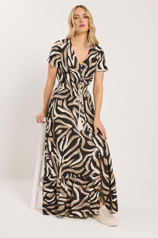 LTS Tall Women's Zebra Print Button Maxi Dress | Long Tall Sally 1