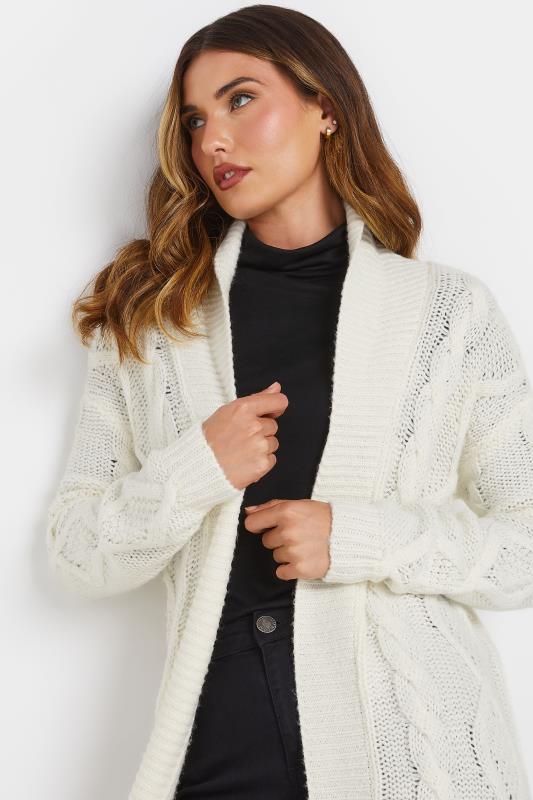 LTS PREMIUM Tall Ivory White Cable Knit Longline Cardigan | Long Tall Sally 5