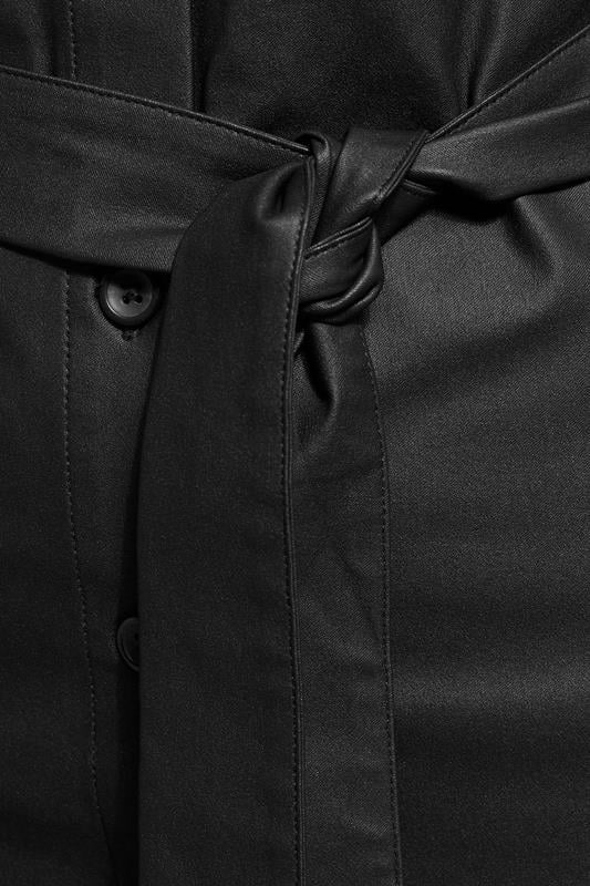 LTS Tall Black Coated Midi Shirt Dress | Long Tall Sally 4