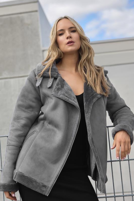 Tall  LTS Tall Grey Aviator Jacket