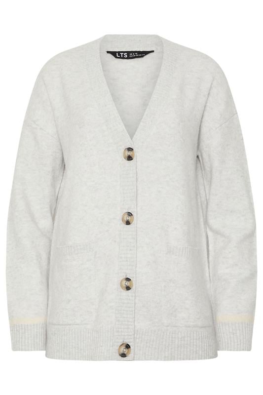 Tall  LTS Tall Grey Tipped Detail Knitted Cardigan