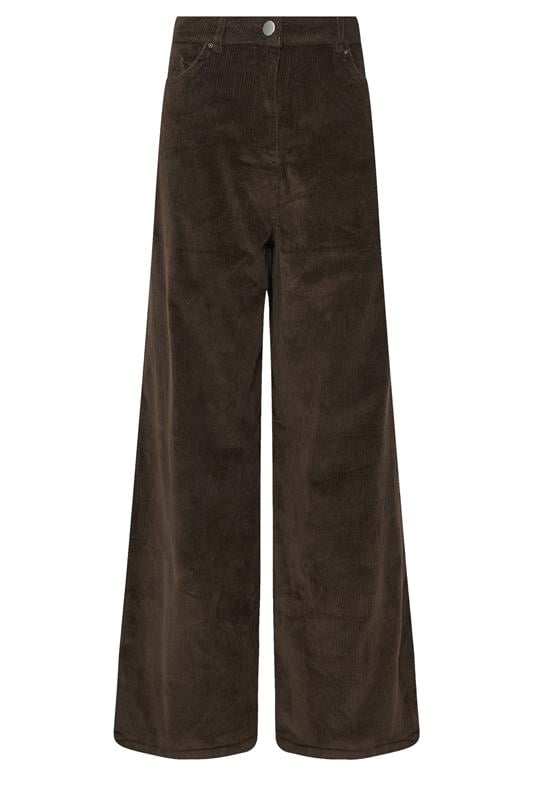 LTS Tall Chocolate Brown Cord Wide Leg Trousers | Long Tall Sally 5
