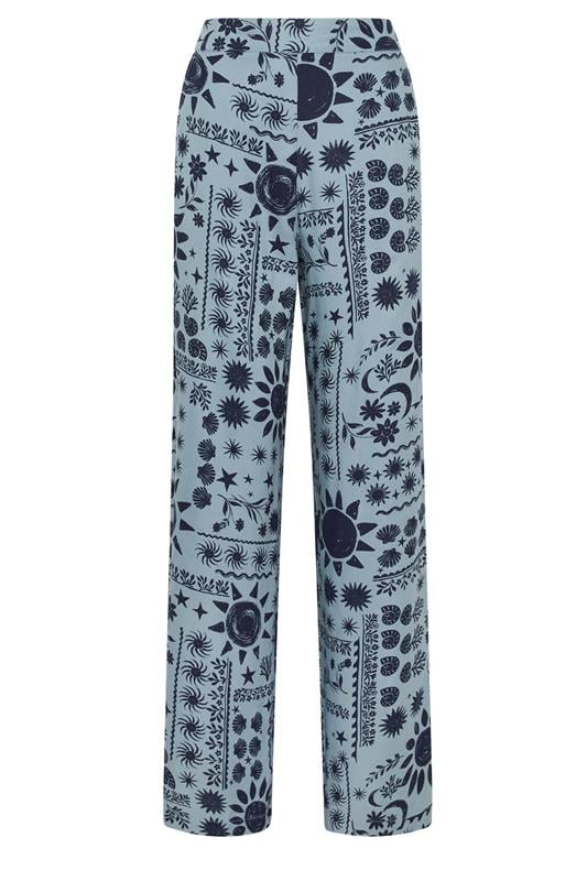 LTS Tall Women's Blue Coastal Print Wide Leg Trousers | Long Tall Sally 6