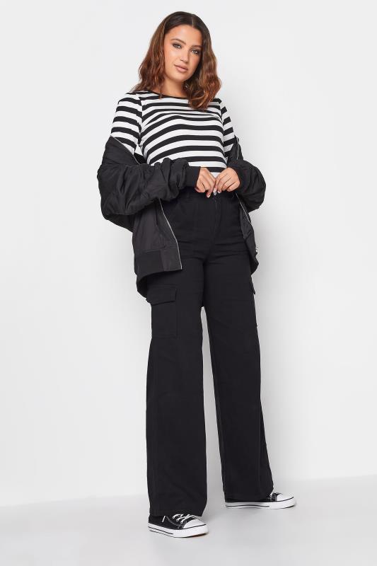 LTS Tall Black Utility Cargo Trousers | Long Tall Sally  2
