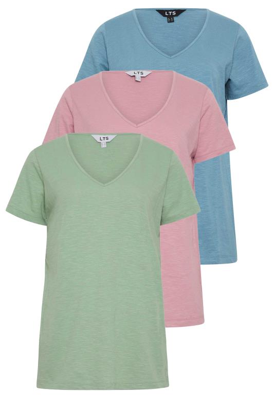 LTS Tall Womens 3 PACK Sage Green & Pink V-Neck T-Shirts | Long Tall Sally 8