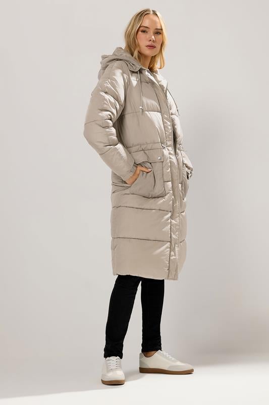 LTS Tall Natural Brown Padded Midi Coat | Long Tall Sally 3