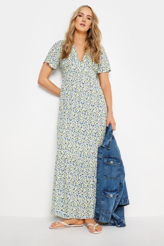 LTS Tall Women's Blue Ditsy Floral Print Maxi Dress | Long Tall Sally 2
