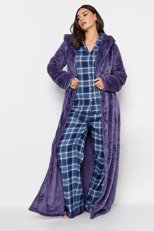 LTS Tall Women's Purple Hooded Maxi Dressing Gown | Long Tall Sally 3