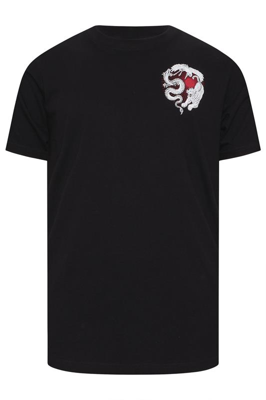 BadRhino Big & Tall Black Extra Long Japanese Animal Graphic T-Shirt | BadRhino 6