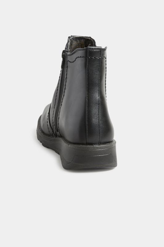 Black Wedge Chelsea Boots In Wide E Fit & Extra Wide EEE Fit | Yours Clothing 4