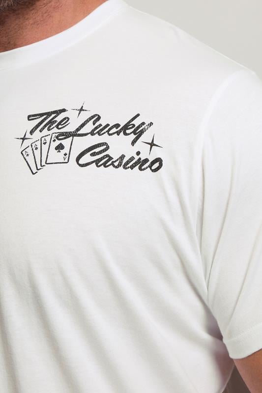 BadRhino Big & Tall White 'The Lucky Casino' Graphic T-Shirt | BadRhino 5