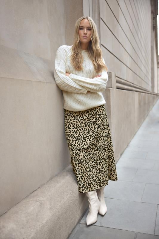 Mid length leopard skirts tall hotsell