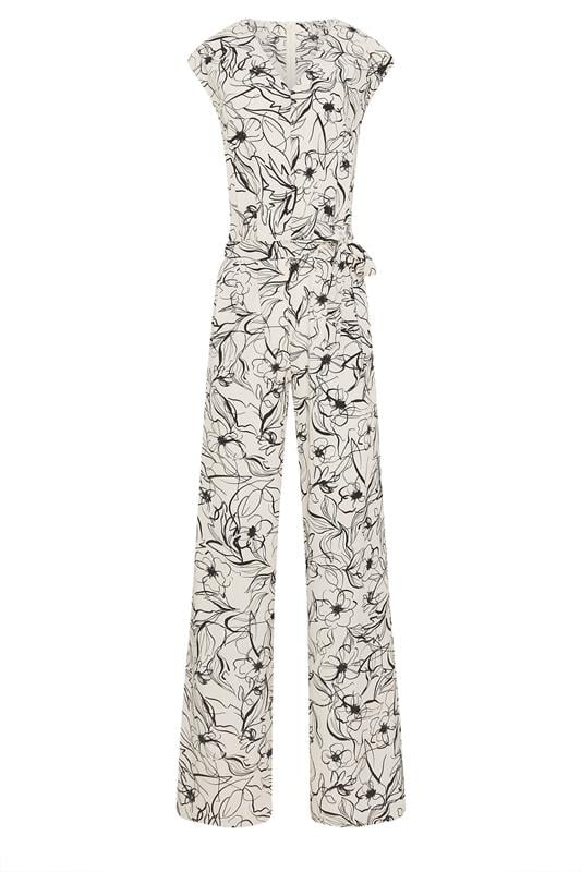 LTS Tall White Abstract Floral Print Jumpsuit | Long Tall Sally 6