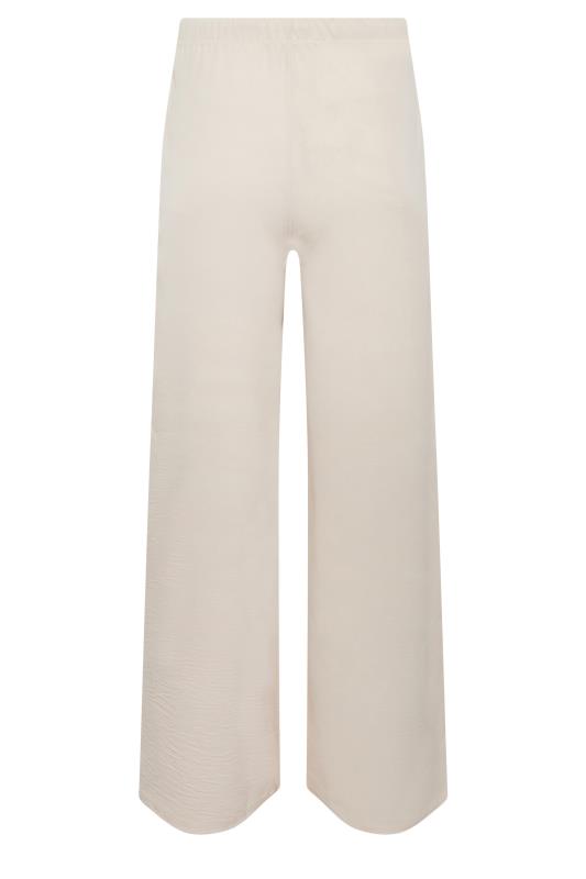 LTS Tall Cream Crepe Wide Leg Cropped Trousers | Long Tall Sally 6
