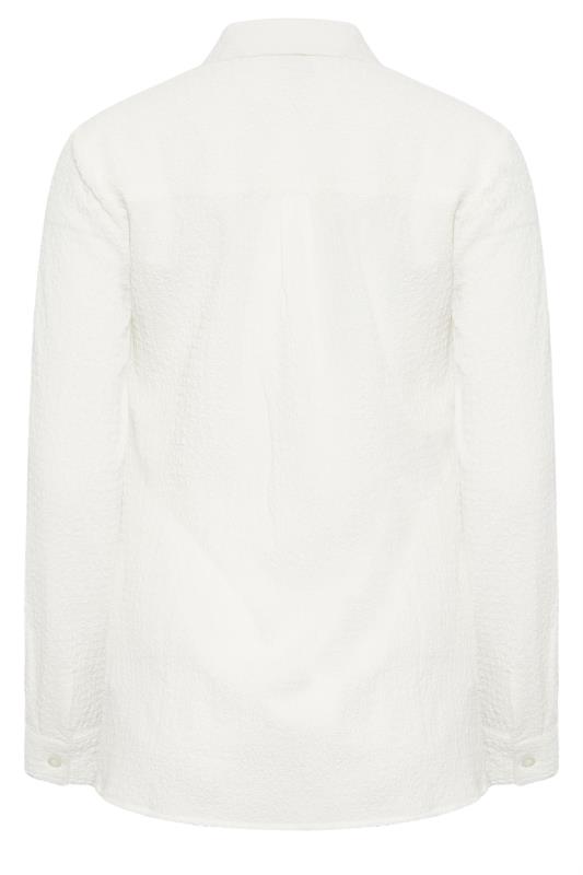 LTS Tall White Textured Shirt | Long Tall Sally  7
