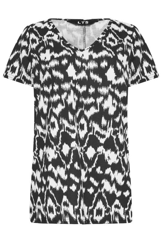LTS Tall Black Abstract Print V-Neck T-Shirt | Long Tall Sally 7