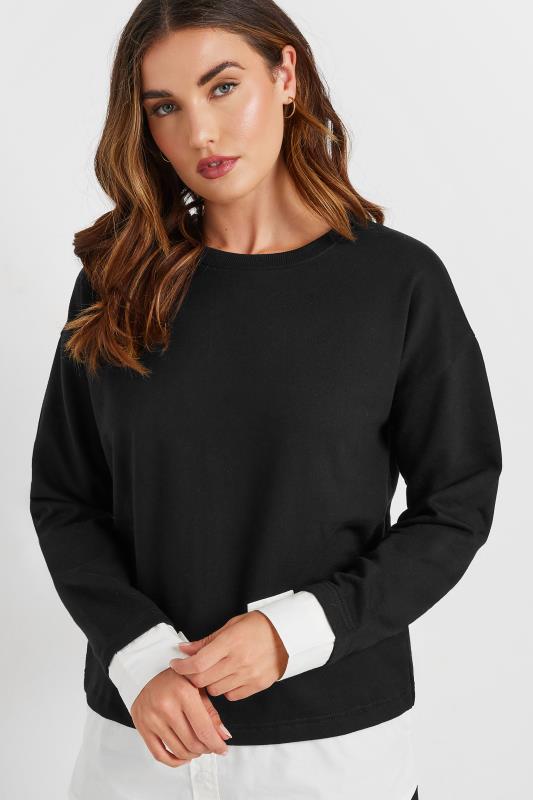 LTS Tall Black Shirt Lined Sweatshirt | Long Tall Sally 4