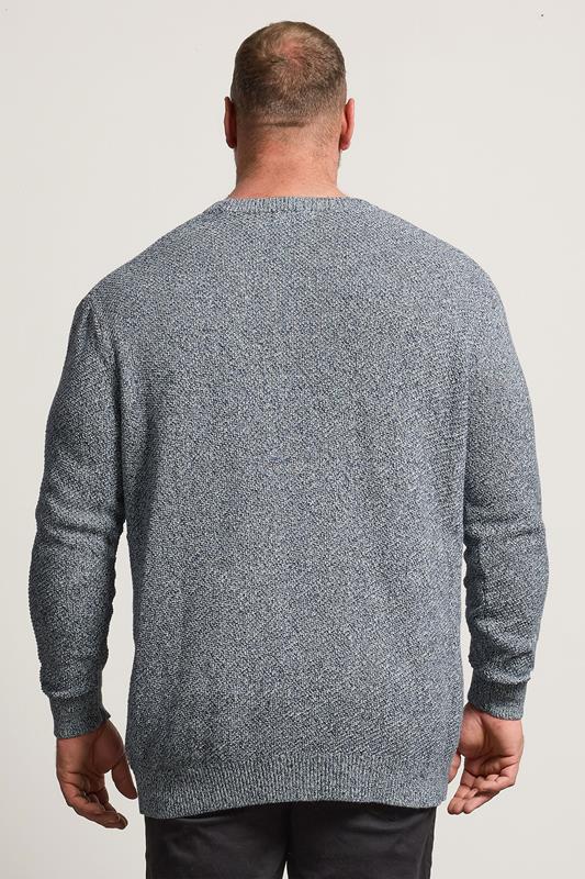 BadRhino Big & Tall Blue Crew Neck Knitted Jumper | BadRhino 3