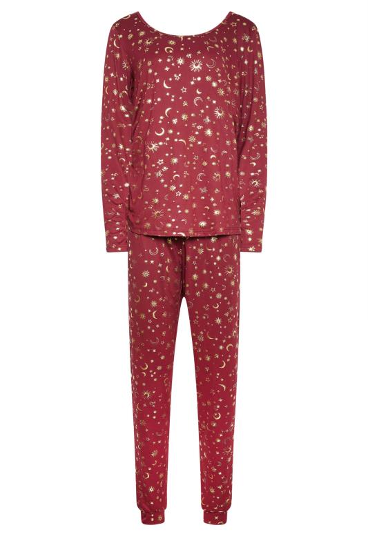 LTS Tall Womens Red Celestial Print Soft Touch Pyjama Set | Long Tall Sally  6