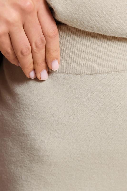 LTS PREMIUM Tall Beige Brown Knitted Wide Leg Trousers | Long Tall Sally 4