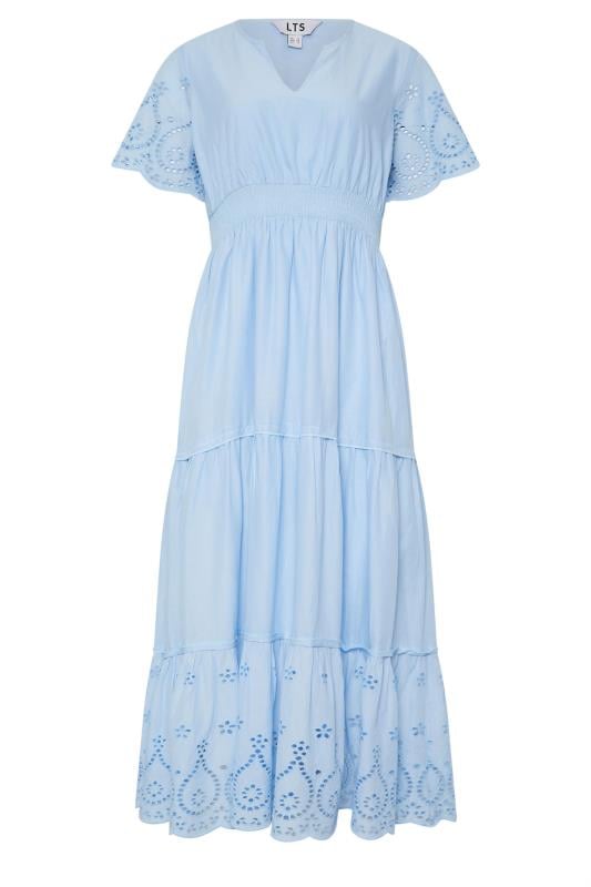 LTS Tall Baby Blue Broderie Hem Maxi Dress | Long Tall Sally 5