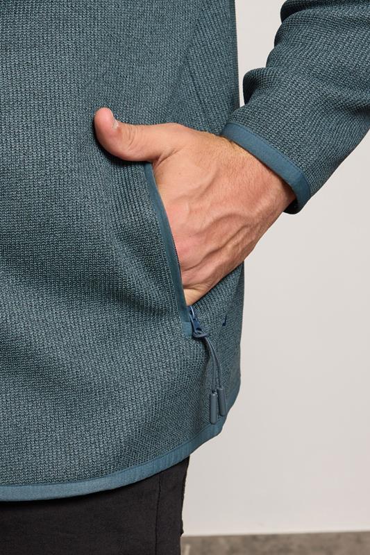 BadRhino Big & Tall Stormy Blue Full Zip Textured Fleece Jacket | BadRhino 4