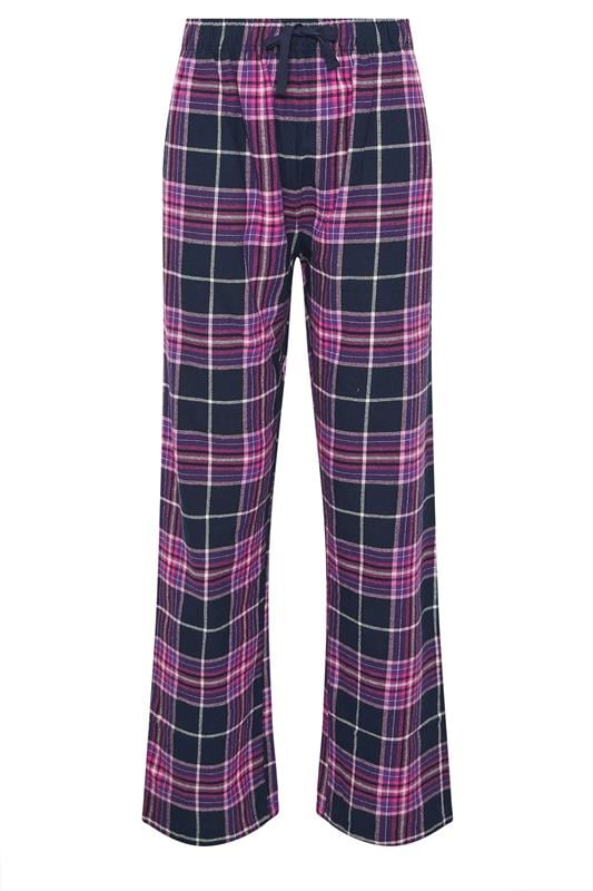 LTS Tall Purple Cotton Check Pyjama Bottoms | Long Tall Sally 1
