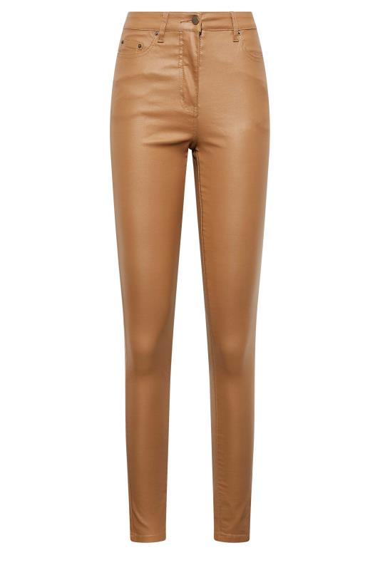 LTS Tall Women's Camel Brown Coated AVA Skinny Jeans | Long Tall Sally  7