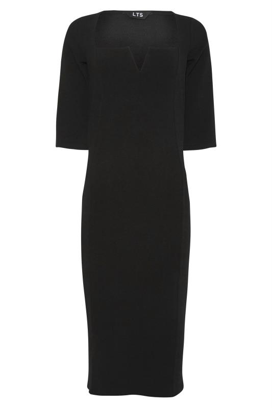 Tall Women's LTS Black Notch Neck Midi Dress | Long Tall Sally 6
