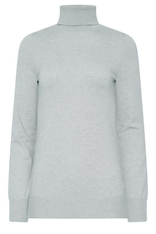 LTS Tall Women's Grey Fine Knit Roll Neck Jumper | Long Tall Sally 5