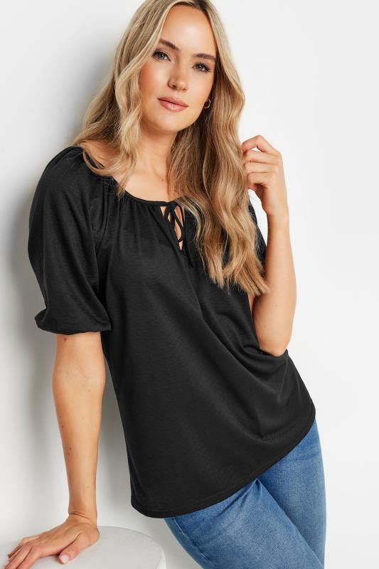 LTS Tall Black Keyhole Tie Top | Long Tall Sally 4