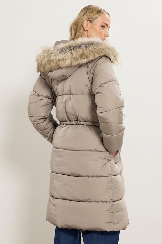 LTS Tall Natural Brown Padded Midi Coat | Long Tall Sally 4