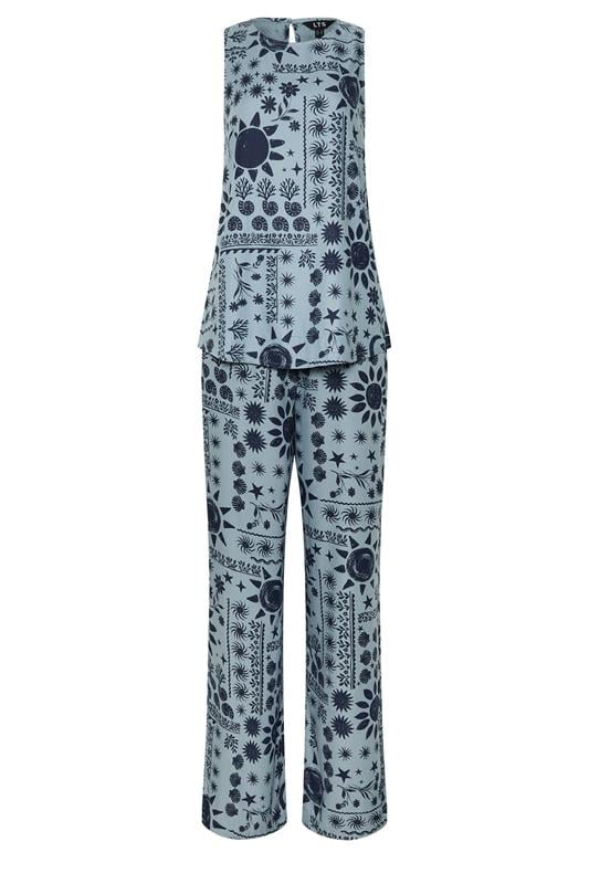 LTS Tall Women's Set Blue Coastal Print Top & Wide Leg Trousers | Long Tall Sally 5