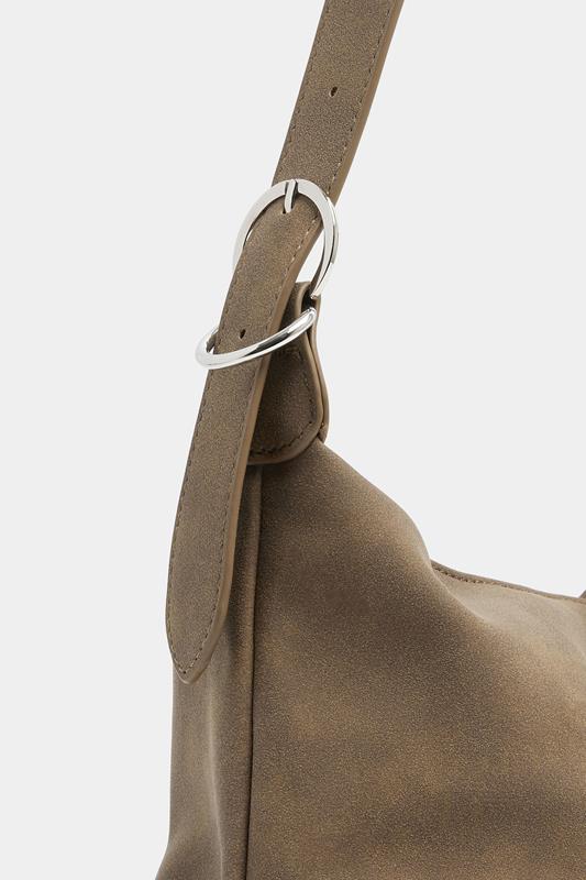 Natural Brown Faux Suede Tote Bag | Yours Clothing 4