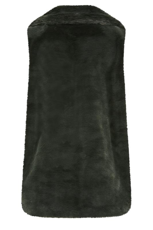 LTS Tall Dark Green Faux Fur Gilet | Long Tall Sally 6