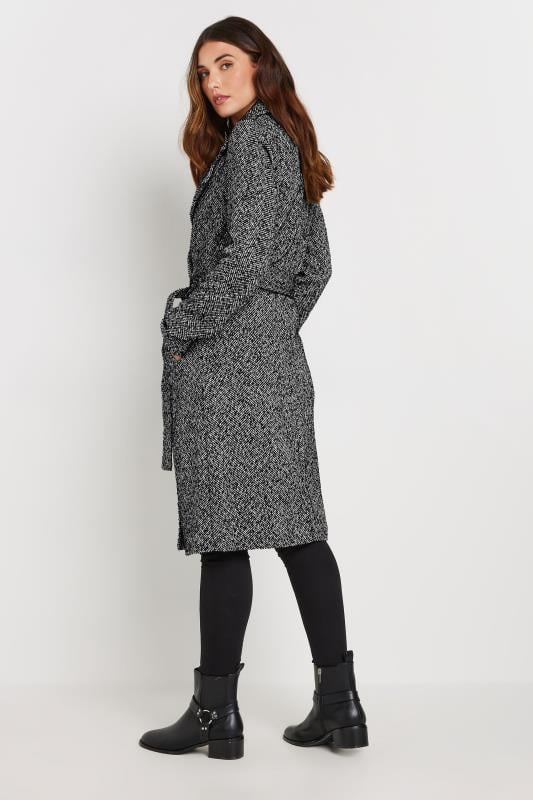 LTS Tall Grey Woven Herringbone Wrap Midi Coat | Long Tall Sally 4