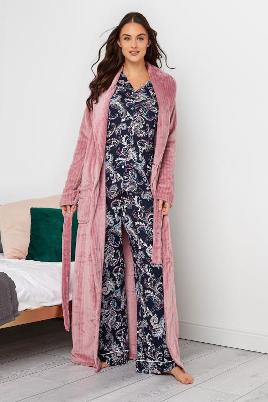 LTS Tall Pink Ribbed Maxi Dressing Gown | Long Tall Sally  4