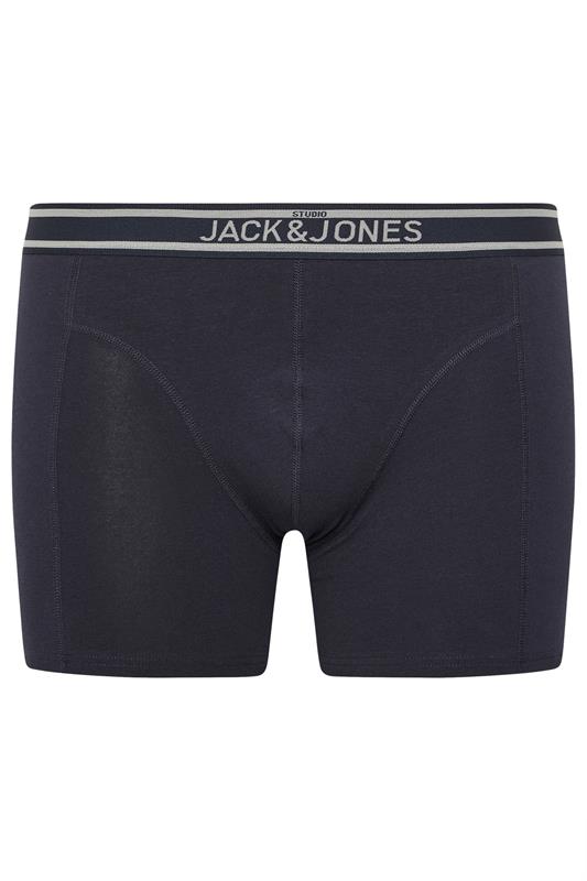 JACK & JONES Big & Tall 3 Pack Blue/Grey/Navy Blue Boxers | BadRhino 7