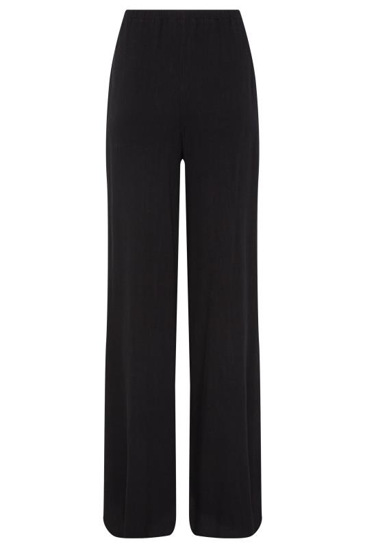 LTS Tall Women's Black Linen Tie Waist Wide Leg Trousers | Long Tall Sally  7