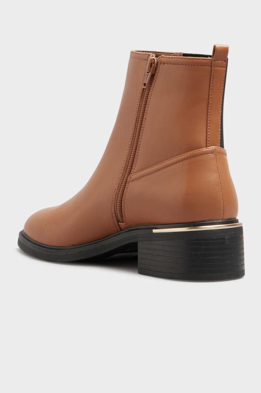 LTS Tan Brown Metal Trim Chelsea Boots In Standard Fit | Long Tall Sally  4
