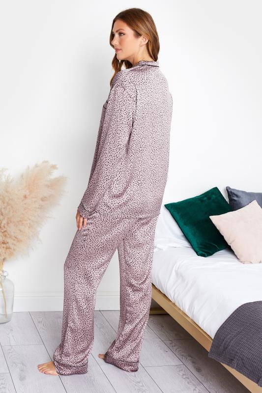 LTS Tall Women's Purple Spot Print Satin Pyjama Set | Long Tall Sally  3
