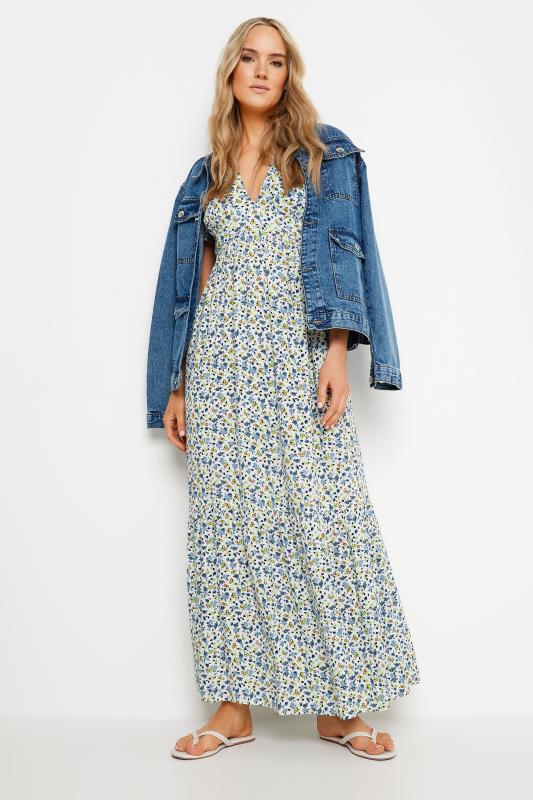 LTS Tall Women's Blue Ditsy Floral Print Maxi Dress | Long Tall Sally 1