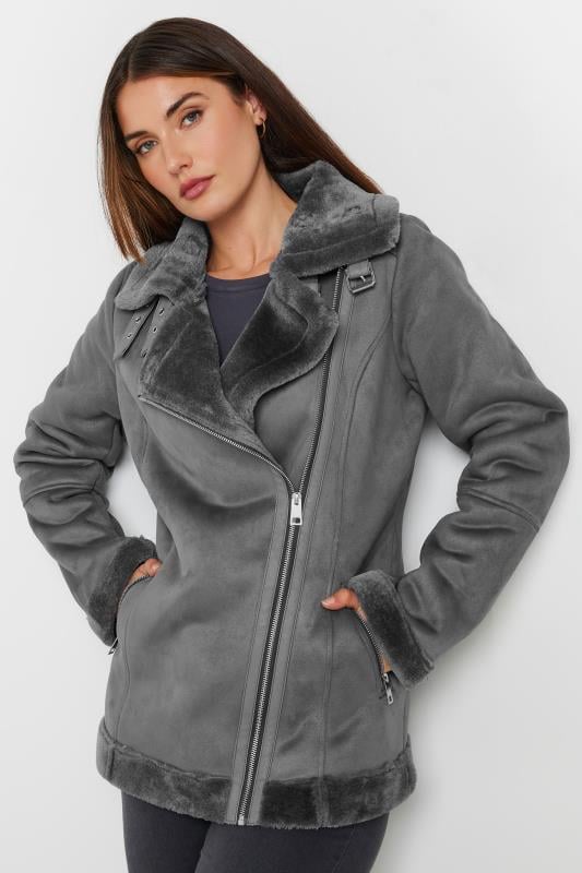 LTS Tall Grey Aviator Jacket | Long Tall Sally 5