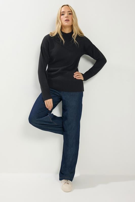 LTS Tall Women's Black High Neck Jumper | Long Tall Sally 2