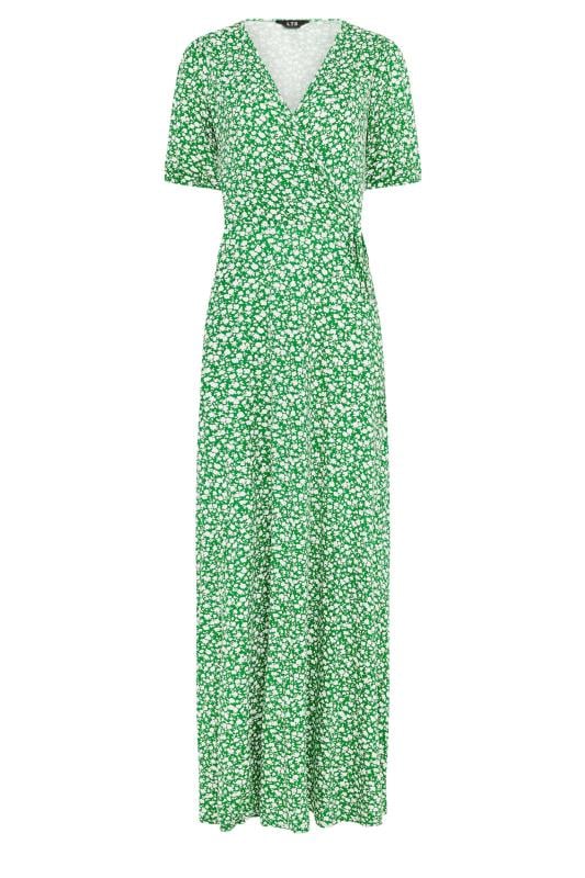 LTS Tall Women's Green Ditsy Floral Print Maxi Wrap Dress | Long Tall Sally 5