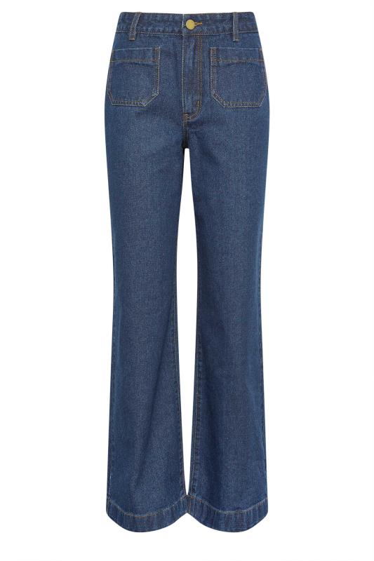 LTS Tall Womens Indigo Blue Pocket Detail Wide Leg Jeans | Long Tall Sally 6