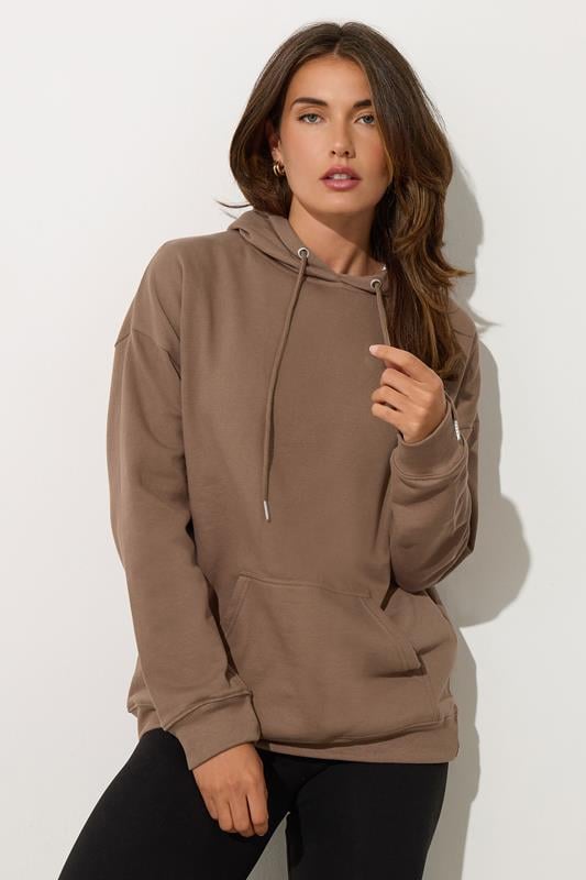 Tall  LTS Tall Brown Drawstring Hoodie