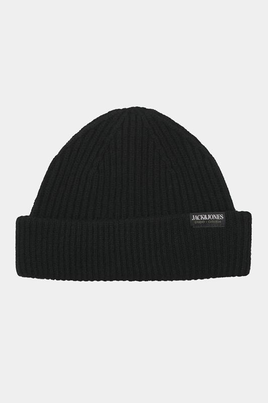 JACK & JONES Big & Tall Black Wool Beanie