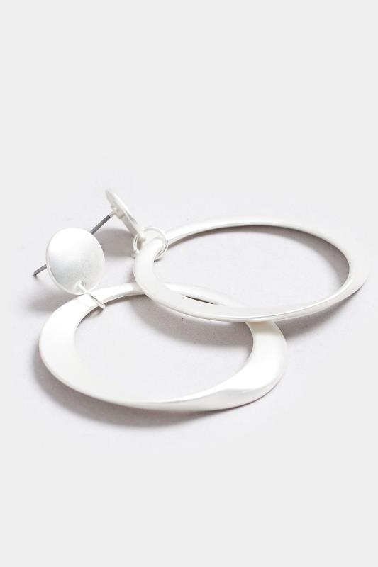 Silver Tone Matte Circle Drop Earrings | Yours Clothing 3