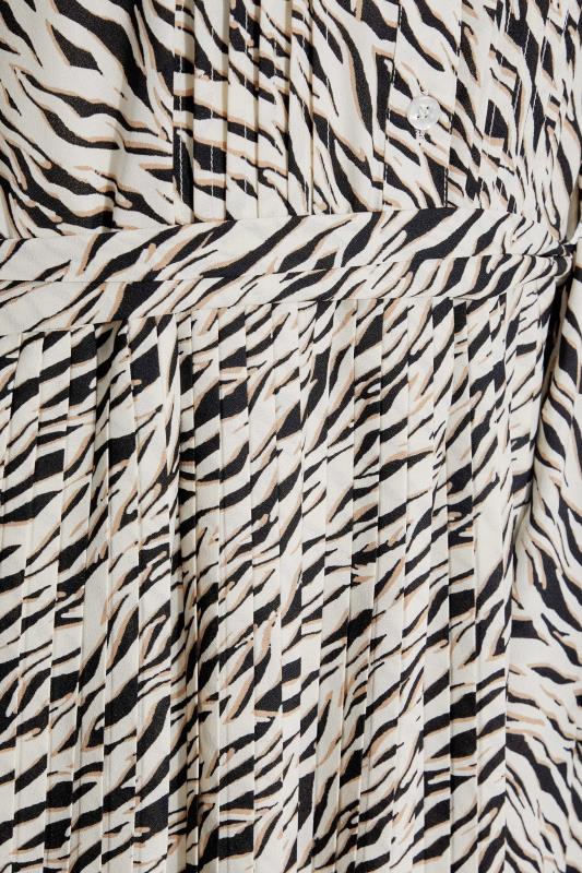 LTS Tall Women's Beige Brown Zebra Print Pleated Midi Dress | Long Tall Sally  6